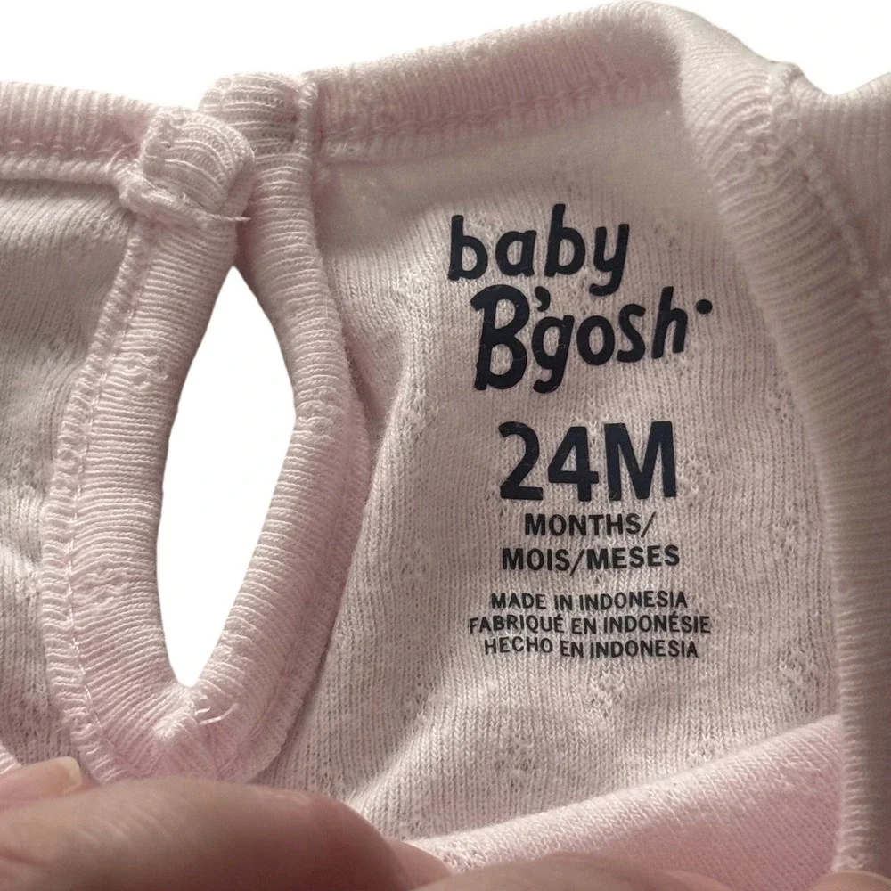 Baby B'gosh Pink Eyelet Flutter Sleeve Bodysuit 24M NWT New